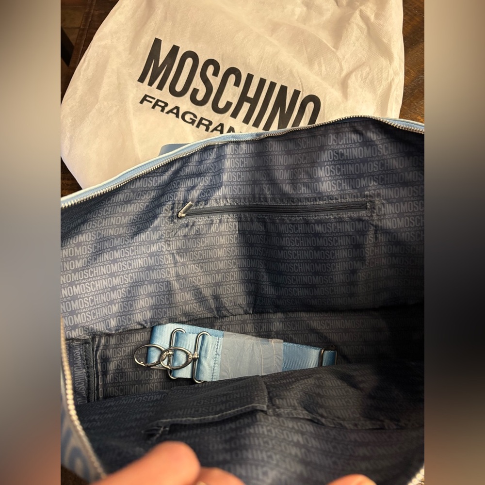 MOSCHINO Blue and Gray Travel Weekender Bag 😎💙 - Picture 4 of 6